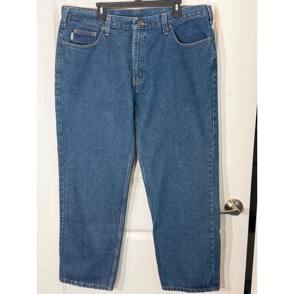 Carhartt B460 DVB Mens Relaxed Fit Blue Denim Jeans 42x30 Work Casual